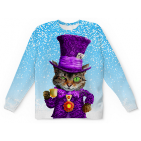 full_print_kids_sweatshirt с принтом Чеширский котик в Калуге,  |  | 