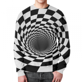 full_print_sweatshirt с принтом ВОРОНКА ШАХМАТНАЯ. ЧЕРНОЕ И БЕЛОЕ. в Калуге,  |  | 