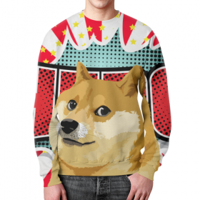 full_print_sweatshirt с принтом DOGE WOW в Калуге,  |  | Тематика изображения на принте: 