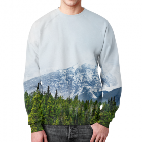 full_print_sweatshirt с принтом Снежные горы в Калуге,  |  | Тематика изображения на принте: 