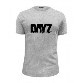 Мужская футболка Premium с принтом DayZ T-shirt в Калуге, Белый, черный, серый меланж, голубой: 100% хлопок, плотность 160 гр. Остальные цвета: 92% хлопок, 8% лайкра, плотность 170-180гр. |  | 