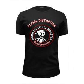 tee с принтом Social Distortion в Калуге, Белый, черный, серый меланж, голубой: 100% хлопок, плотность 160 гр. Остальные цвета: 92% хлопок, 8% лайкра, плотность 170-180гр. |  | 