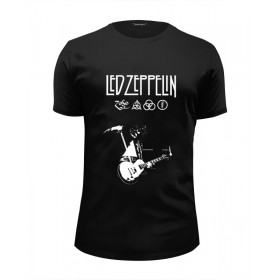 Мужская футболка Premium с принтом Led Zeppelin в Калуге, Белый, черный, серый меланж, голубой: 100% хлопок, плотность 160 гр. Остальные цвета: 92% хлопок, 8% лайкра, плотность 170-180гр. |  | Тематика изображения на принте: 