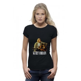 Женская футболка Premium с принтом Nirvana Kurt Cobain guitar t-shirt в Калуге,  |  | 